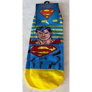 1-Pair DC Comics Superman No Show Novelty Socks Women's Size 9-11 (NWT)
